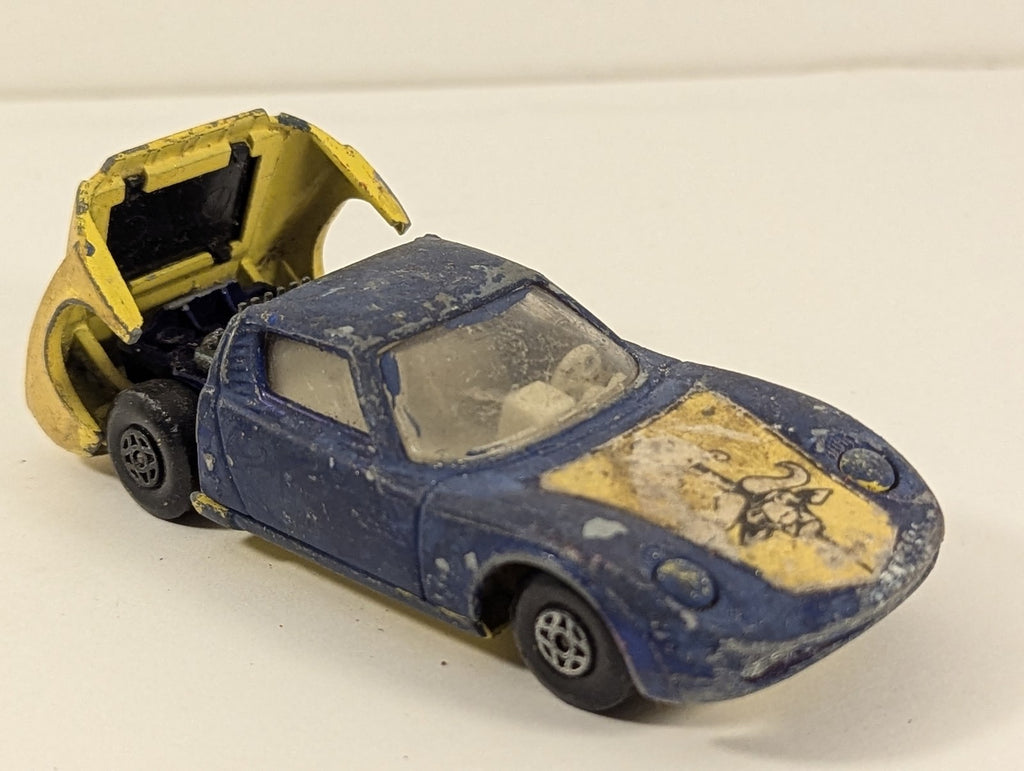 Matchbox Speed Kings K-24 Lamborghini Miura Die-cast Model Car Blue and Yellow
