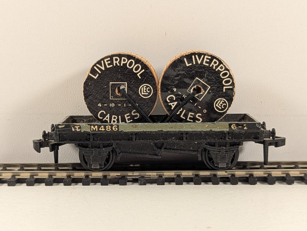 Hornby Dublo 32086 OO Gauge Grey D1 Low-Sided Wagon with Cable Drums - Boxed