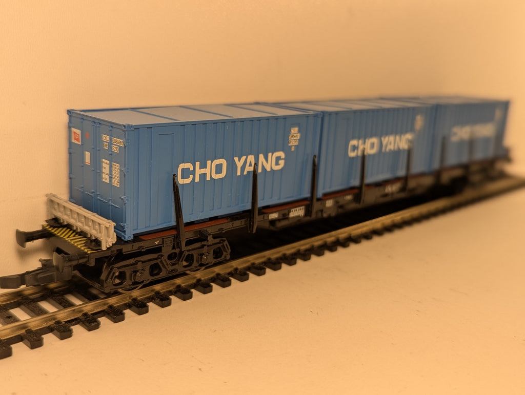 Roco HO Gauge DB Sgis Container Wagon with Cho Yang Containers