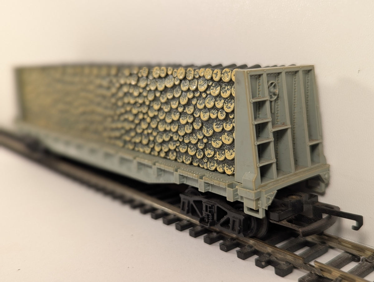 AHM HO Scale Pulpwood Flatcar Rolling Stock T.R. 3471 T.R. Grey