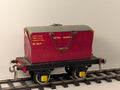 Hornby O Gauge Tinplate Flat Wagon with BR Furniture Container