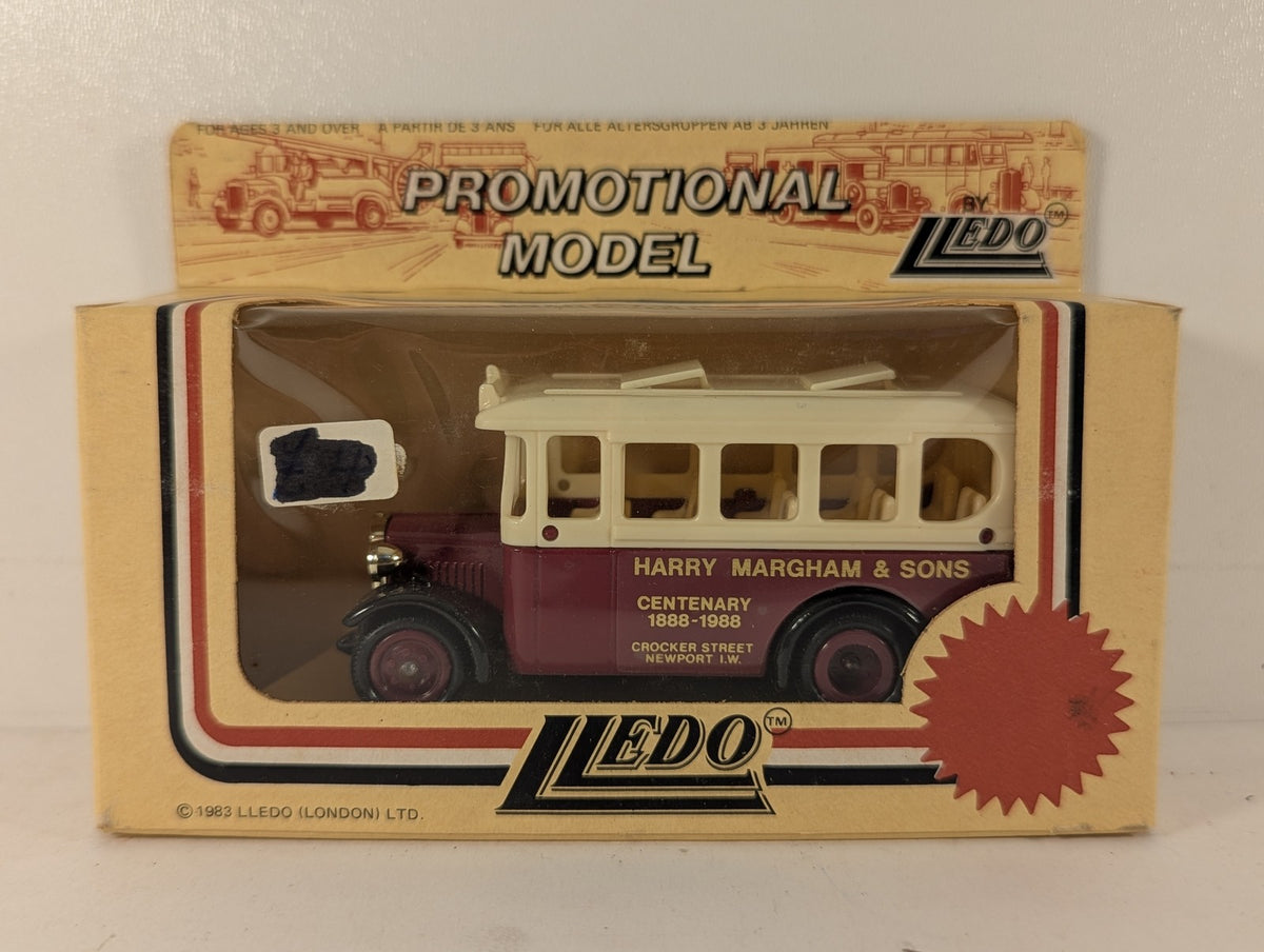 Lledo Dennis Single Deck Coach Die-cast Bus Harry Margham & Sons Maroon & Cream