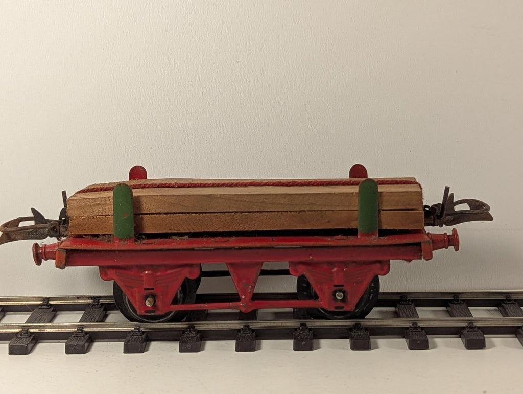Hornby Series O Gauge Tinplate Timber Wagon Red