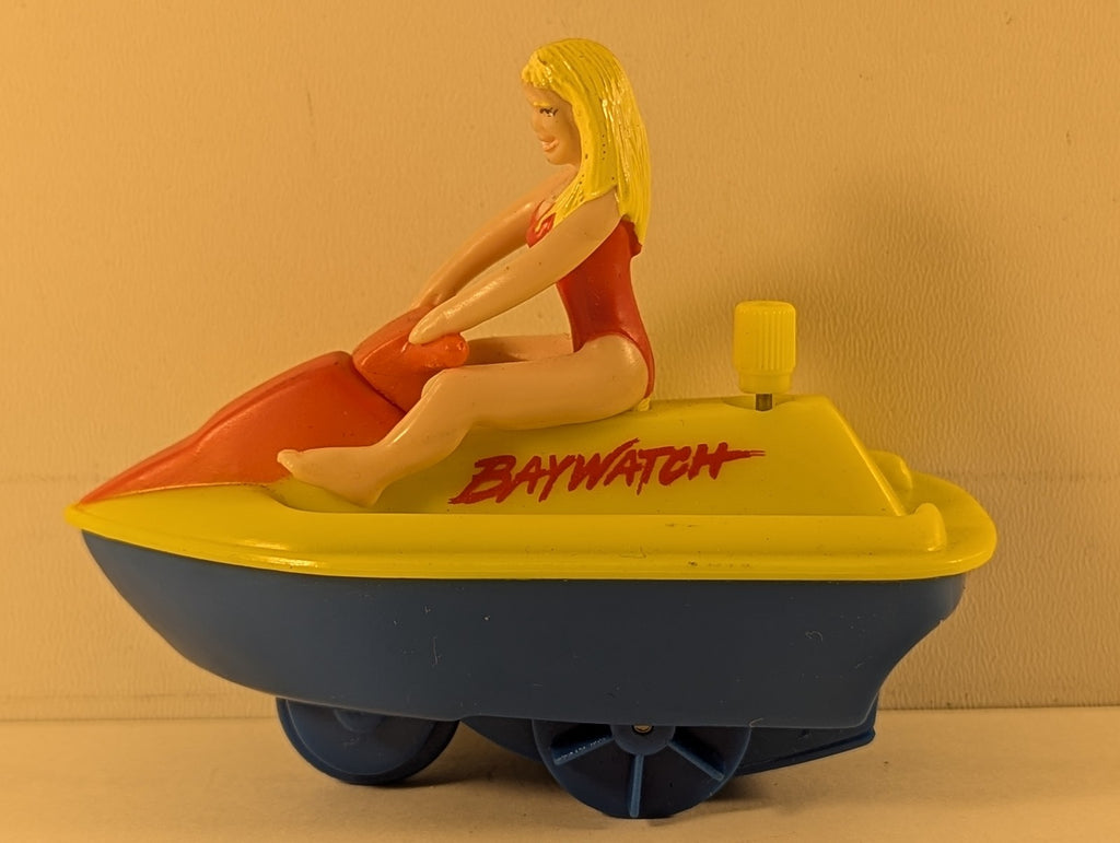 Burger King Baywatch Jet Ski Wind-Up Toy Baywatch Yellow and Blue