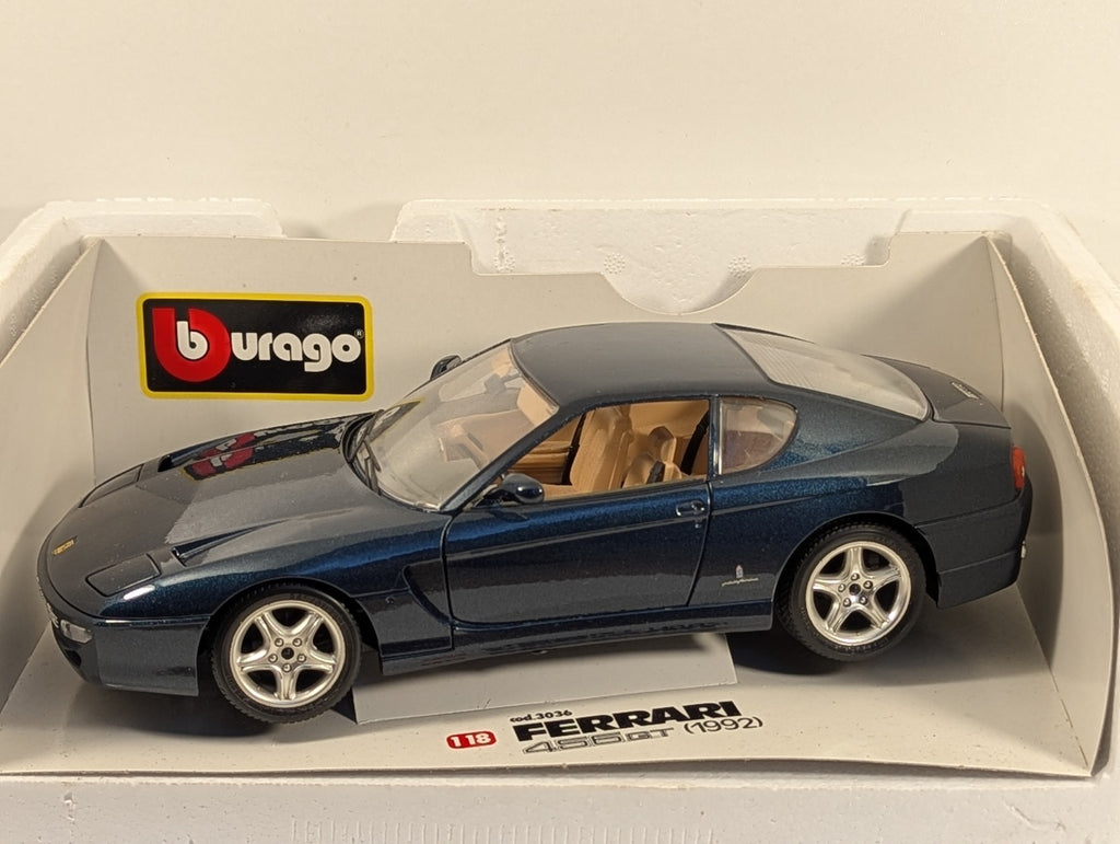 Bburago 1:18 Ferrari 456GT (1992) Die-cast Model Car Dark Blue Metallic
