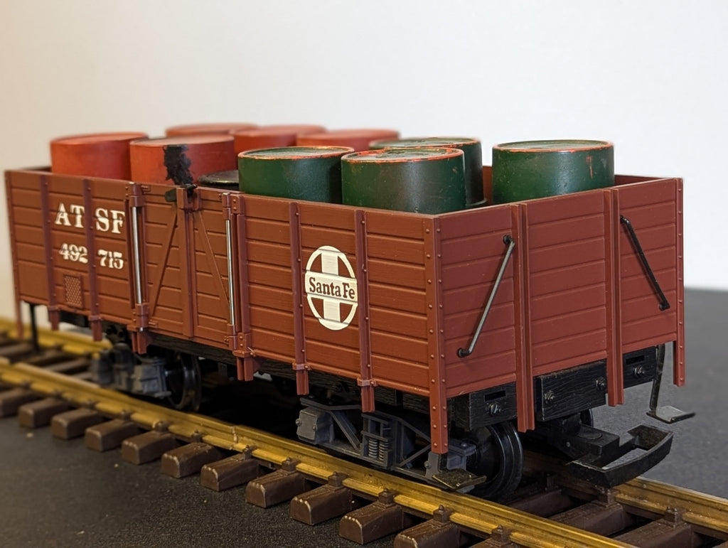 LGB G Gauge ATSF Santa Fe 492 715 Open Wagon with Load