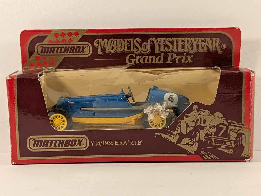 Matchbox 1935 E.R.A. 'R.1.B' Die-cast Model Car 4 Blue and Yellow Y-14