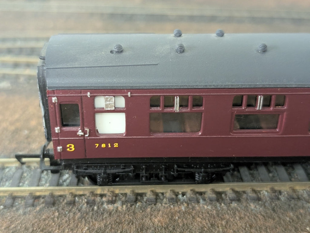Triang LMS Coach 1st/ 3rd Class Repainted Renumbered 7812