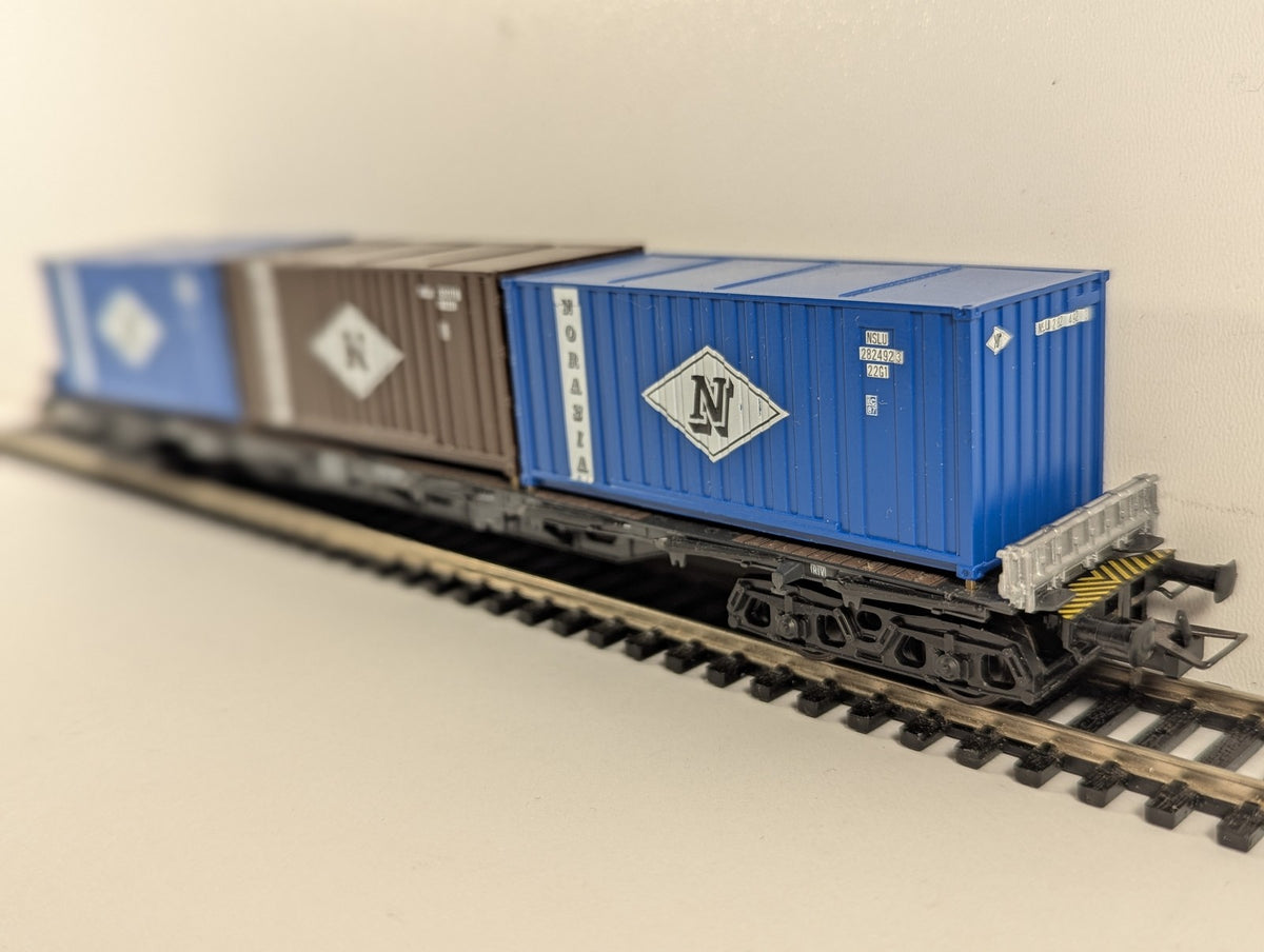 HO Gauge DB Container Flat Wagon with Norasia Containers
