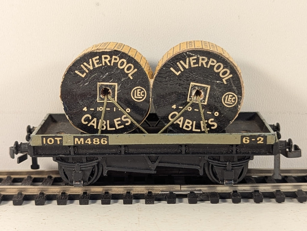 Hornby-Dublo 32086 D1 Low-Sided Wagon with Cable Drums OO Gauge - Boxed