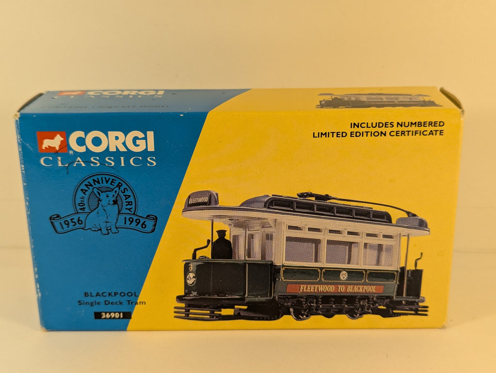 Corgi Blackpool Single Deck Tram 3 Green and Cream 36901
