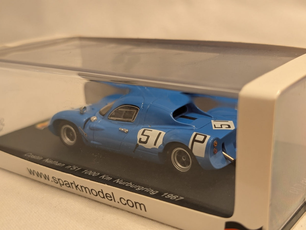 Spark 1:43 Costin Nathan n°51 1000 Km Nurburgring 1967 Die-cast Car Blue SG030