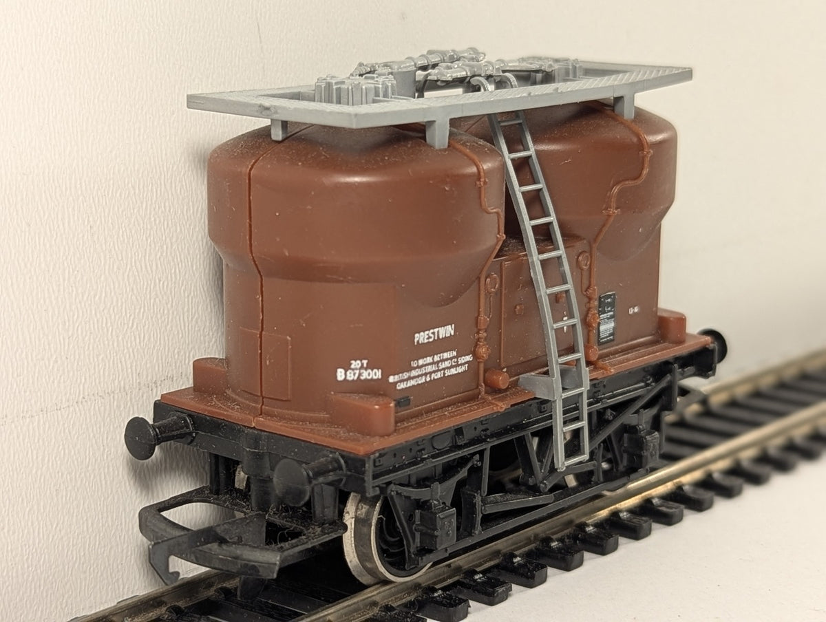 Hornby OO Gauge BR 20T Prestwin Twin Silo Wagon Goods Wagon B 873001 BR Bauxite