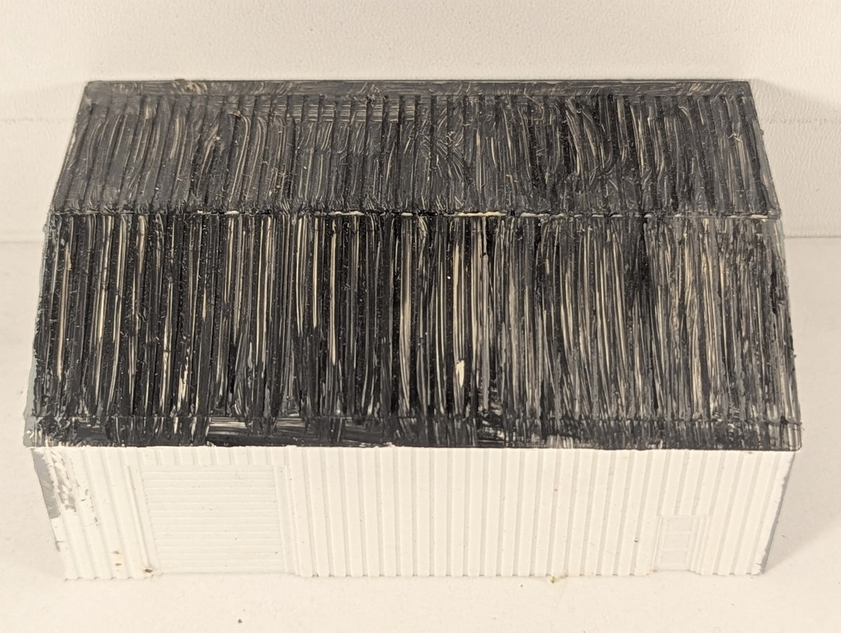 N Gauge Industrial Workshop / Office Building Grey, Brown and White