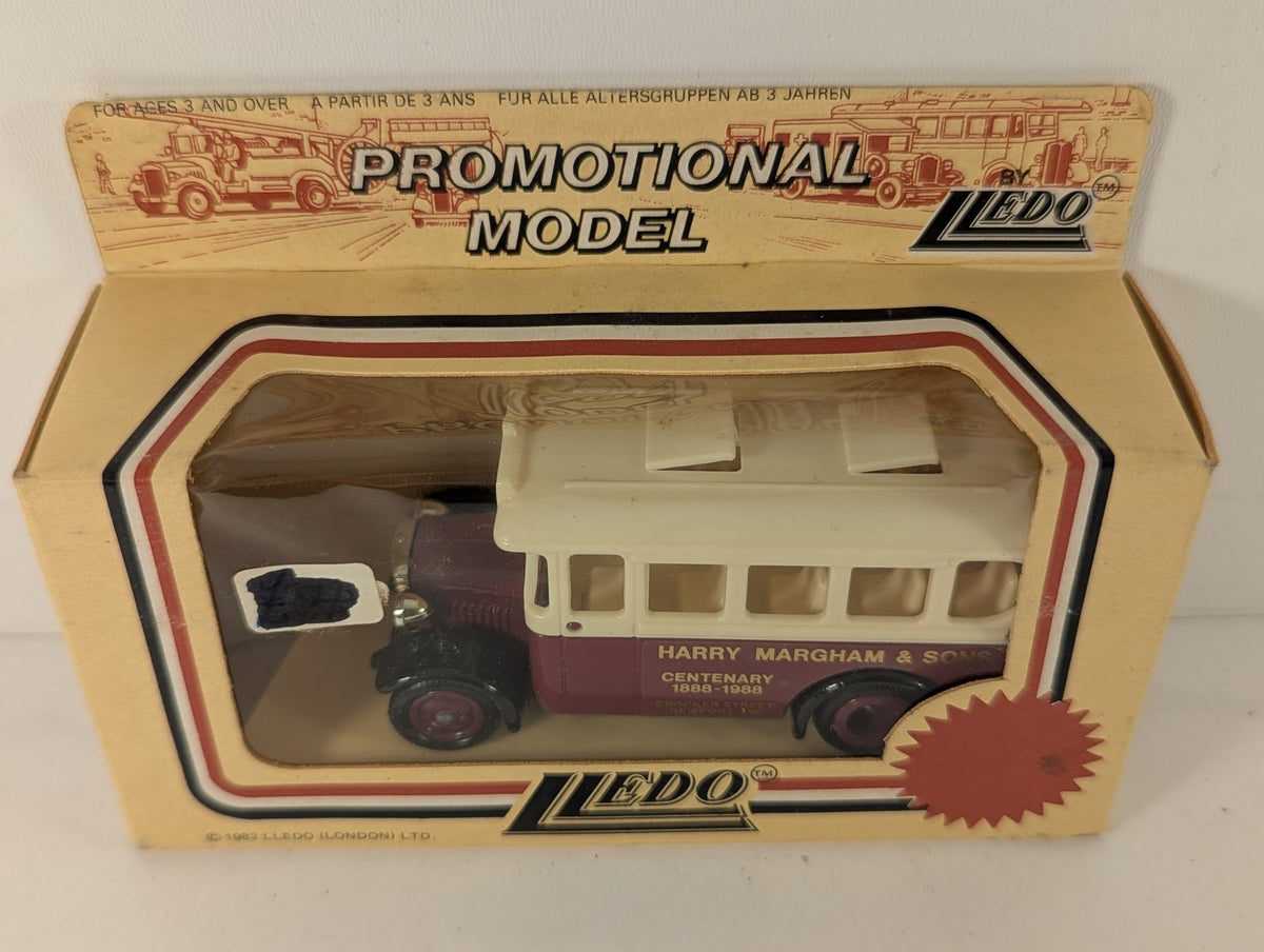 Lledo Dennis Single Deck Coach Die-cast Bus Harry Margham & Sons Maroon & Cream