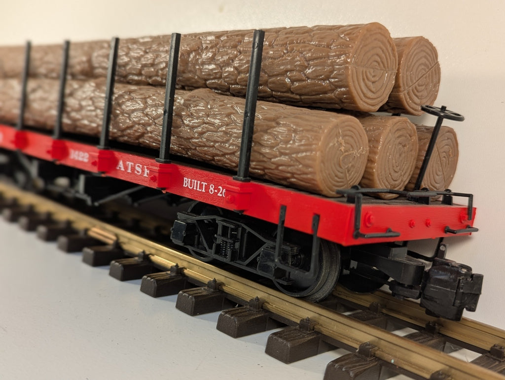 Bachmann Big Haulers 1422 G Scale Santa Fe Flat Car with Log Load
