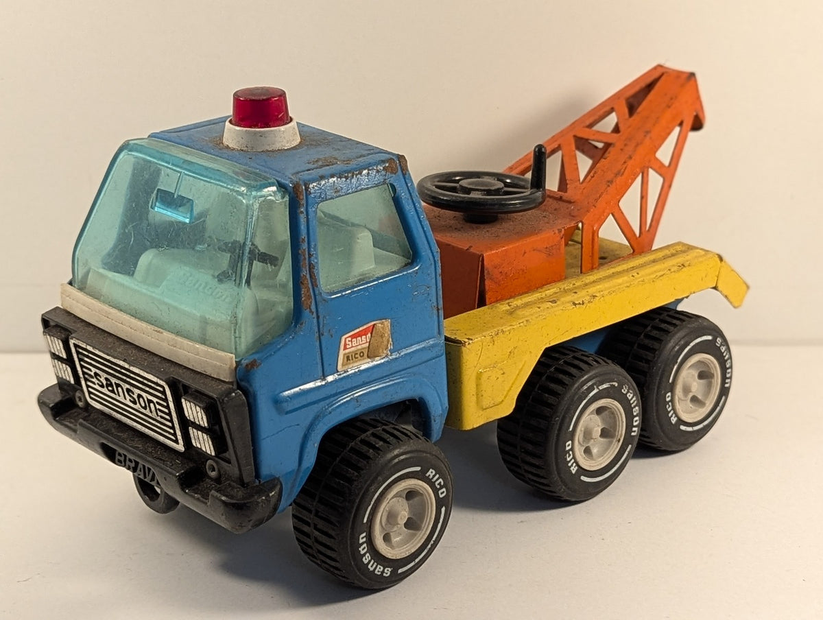 Rico Sanson Bravo Toy Tow Truck Blue, Yellow and Orange