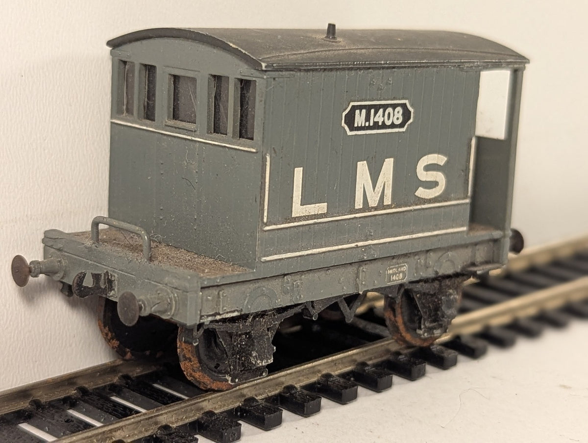 Bachmann OO Gauge Midland 10 Ton Brake Van Goods Wagon M1408 LMS Grey 38-552