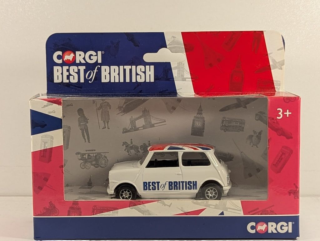 Corgi Best of British Classic Mini Die-cast Car White with Union Jack roof