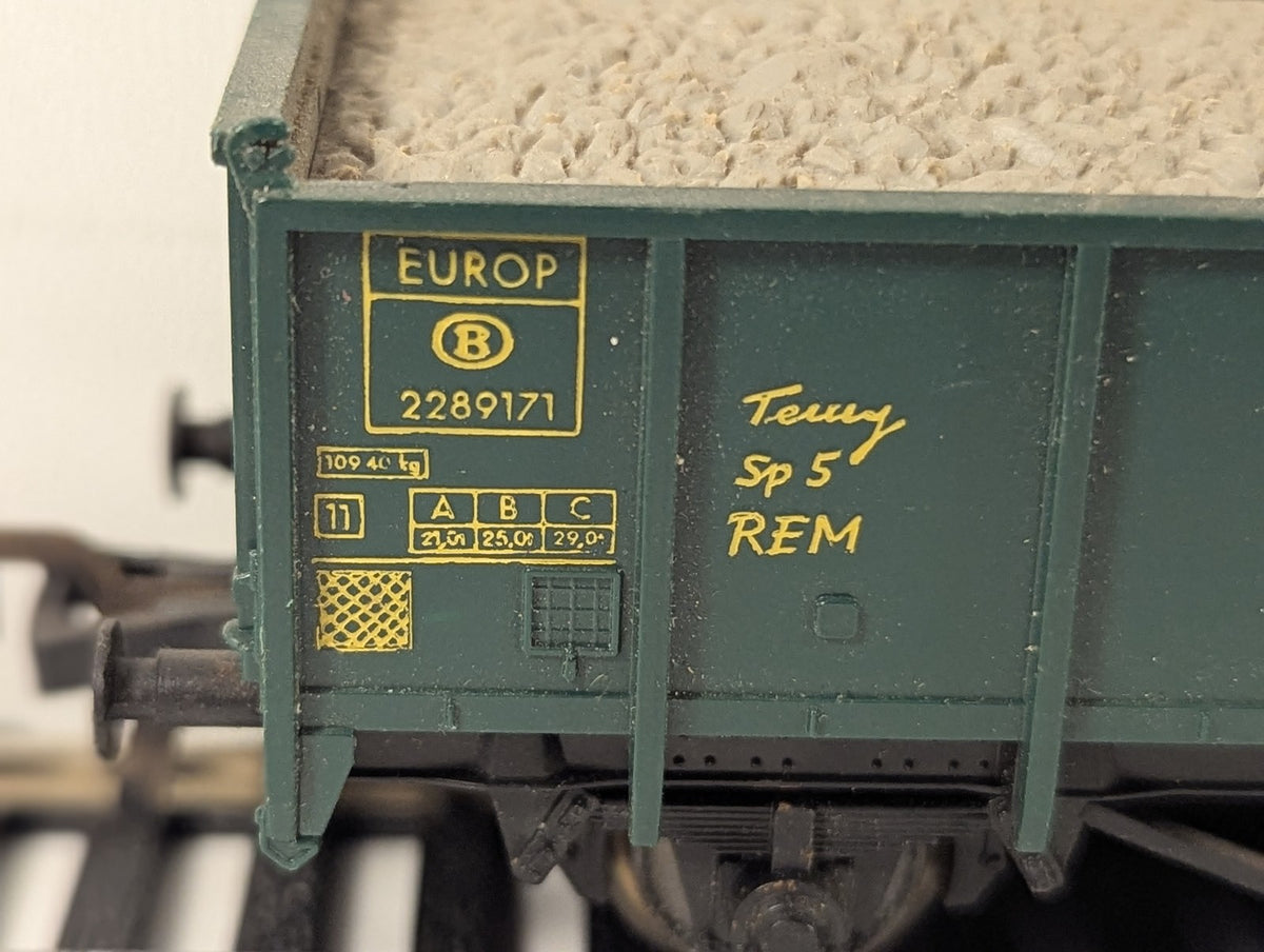 Fleischmann HO Scale SNCB Europ Open Wagon with Load 2289171 SNCB Green 5202