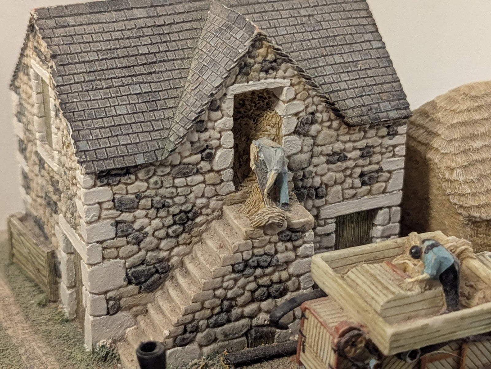 Vintage Danbury Mint Threshing by Alan Mynall Barn Diorama Collectible