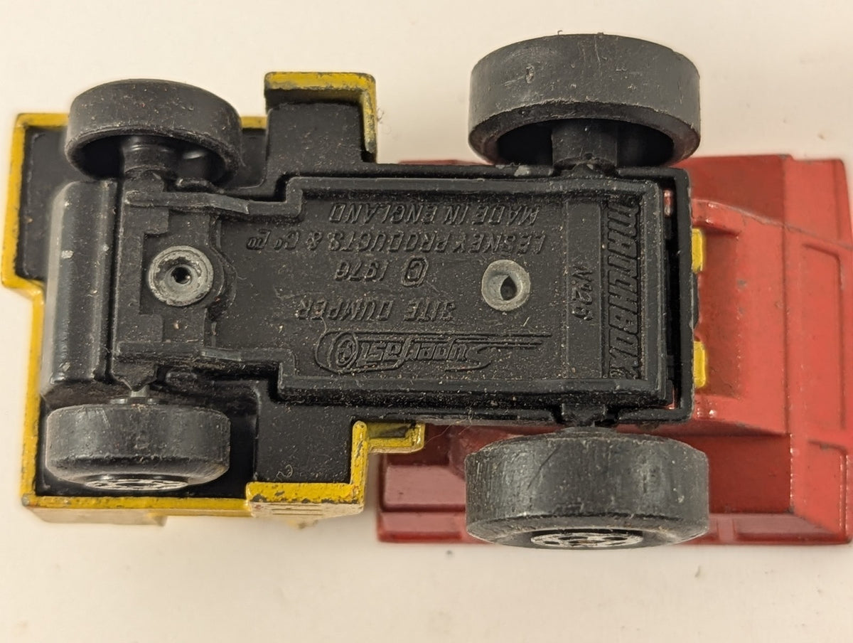 Matchbox Site Dumper Diecast Vehicle Yellow and Red 26