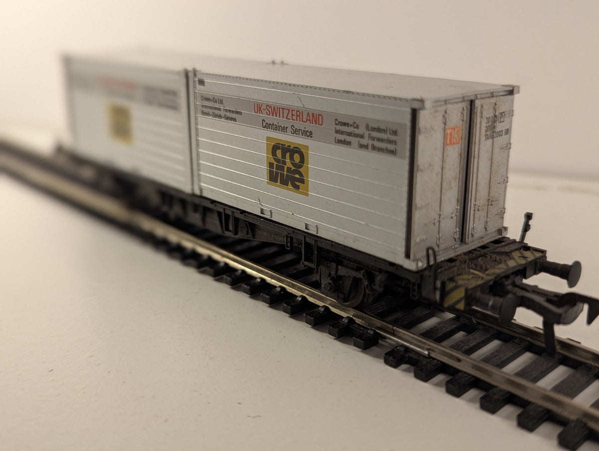 Fleischmann 5235 HO Flat Wagon With Crowe & Co Containers