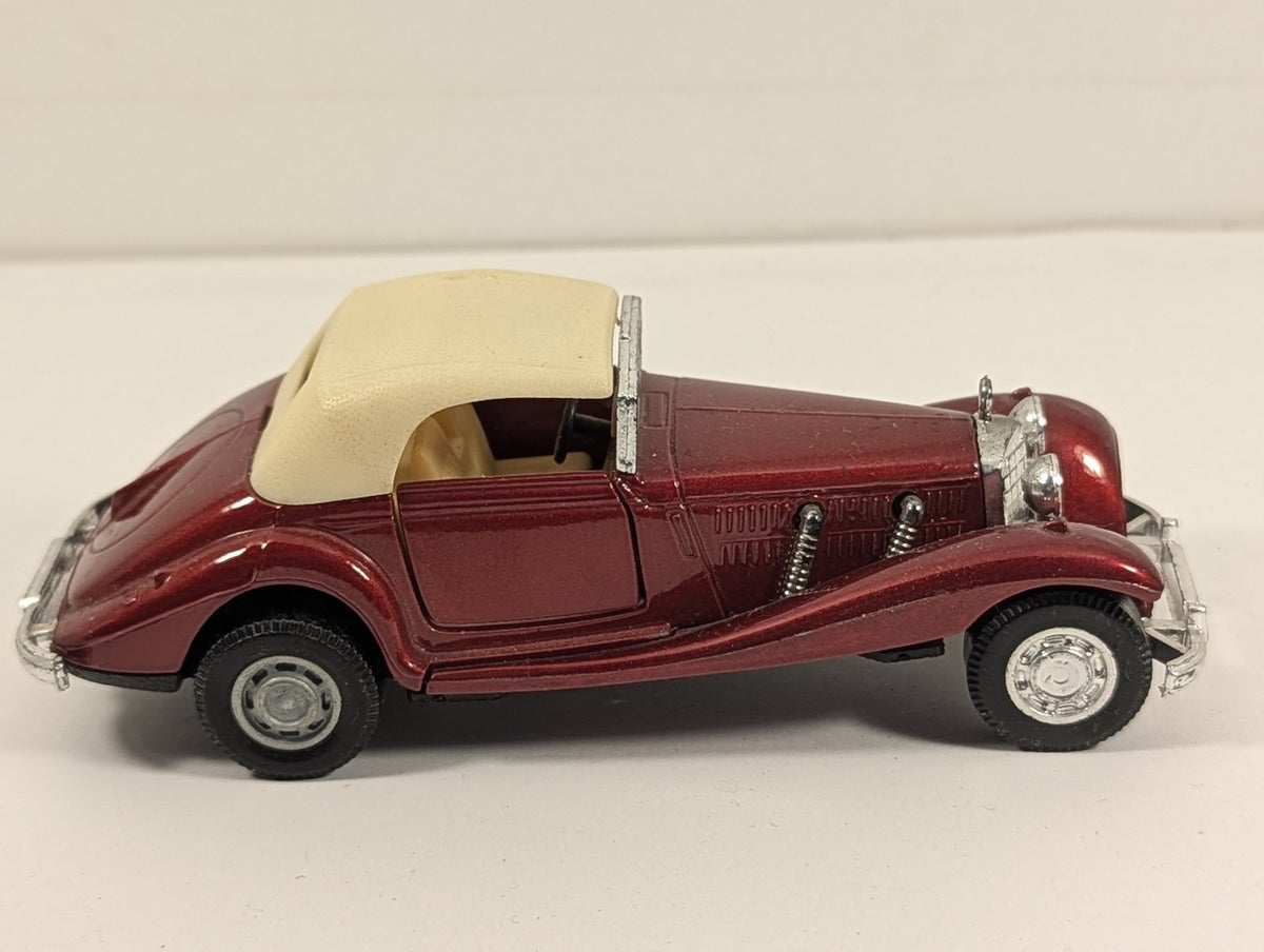 Yatming Mercedes 540K Cabriolet Die-cast Car Dark Red and Cream 8502