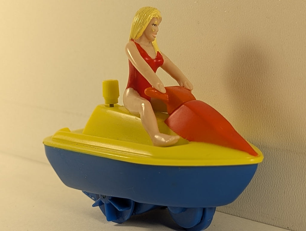 Burger King Baywatch Jet Ski Wind-Up Toy Baywatch Yellow and Blue