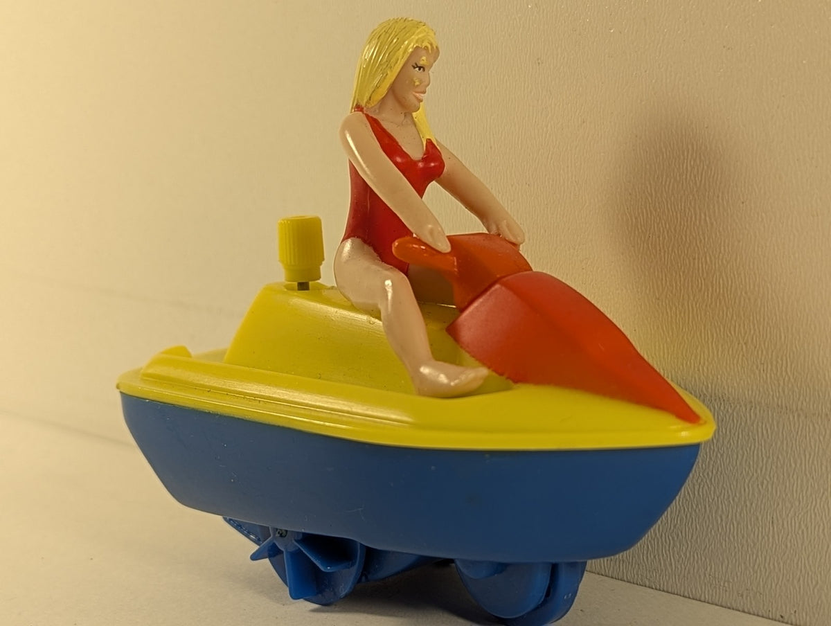 Burger King Baywatch Jet Ski Wind-Up Toy Baywatch Yellow and Blue