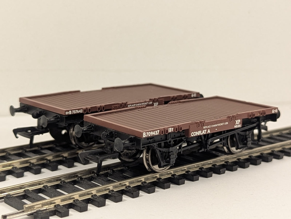 Bachmann OO Gauge Conflat A BR Bauxite (2 Per Box) Goods Wagon B709437 & B737642