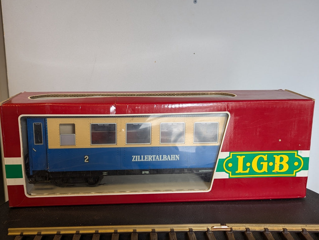 LGB G Scale Zillertalbahn 2nd Class Passenger Coach Zillertalbahn Blue & Cream