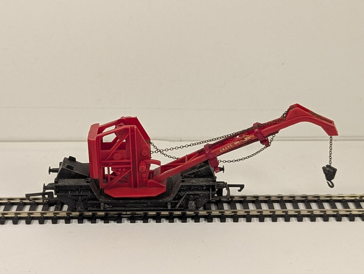 Tri-ang OO Gauge R127 Hand Crane Wagon Red / Black