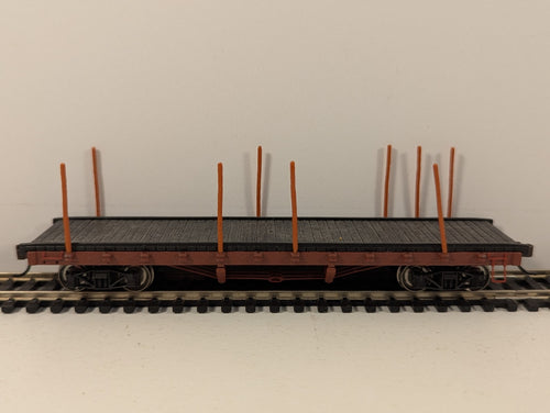 Bachmann HO Gauge Red Flatbed Log Wagon missing skeletal pillars