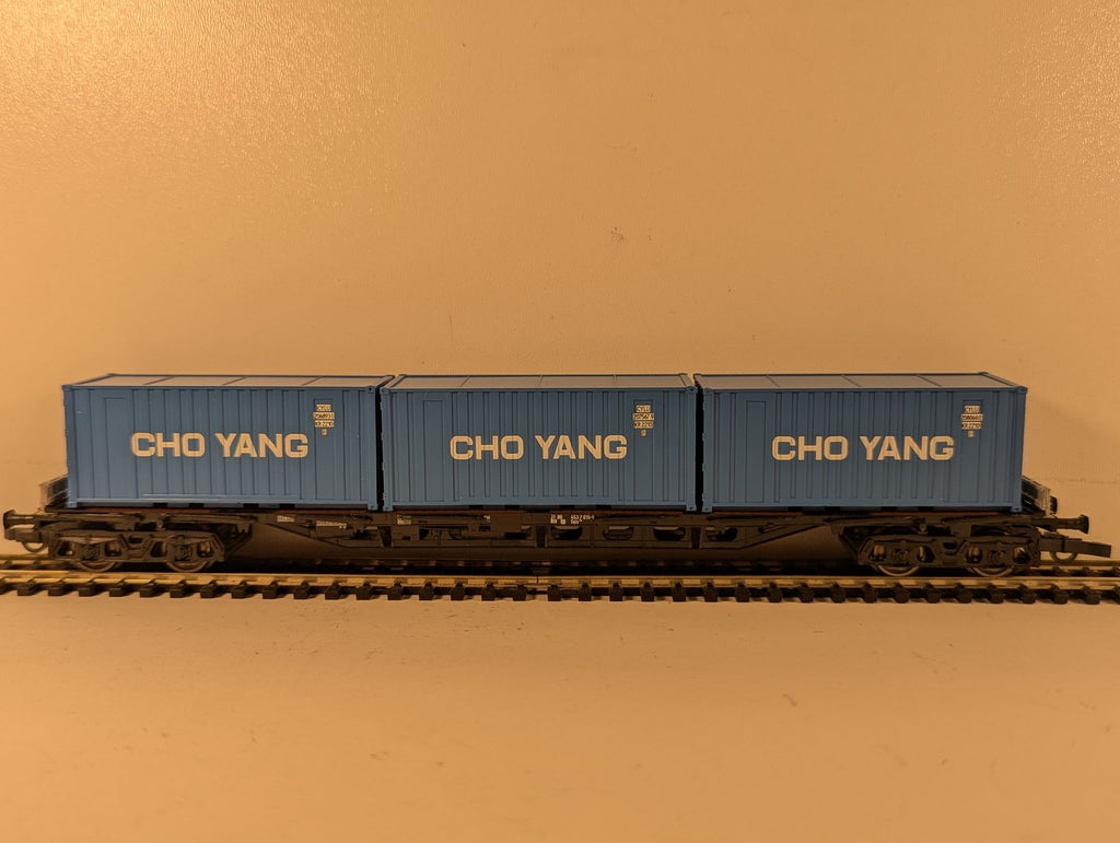 Roco HO Gauge DB Sgis Container Wagon with Cho Yang Containers 31 80 453 7 015-8