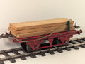 Hornby Meccano O Gauge Tinplate Flat Wagon with Timber Load