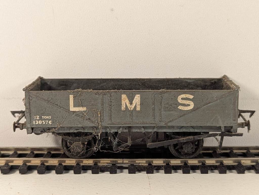 Kitbuilt OO Gauge 5 Plank Open Wagon Goods Wagon 138576 LMS Grey
