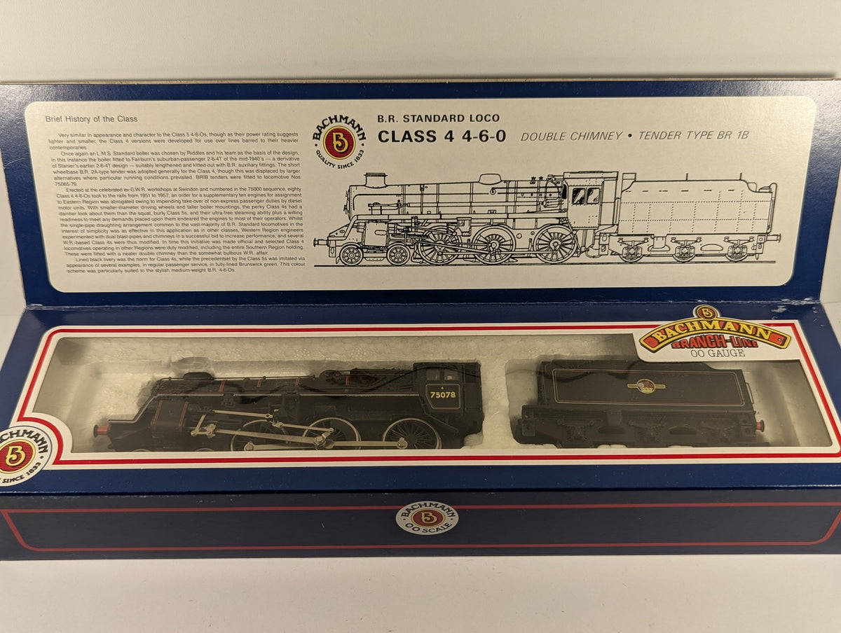 Bachmann OO Gauge Standard Class 4 4-6-0 Double Chimney Locomotive 75078