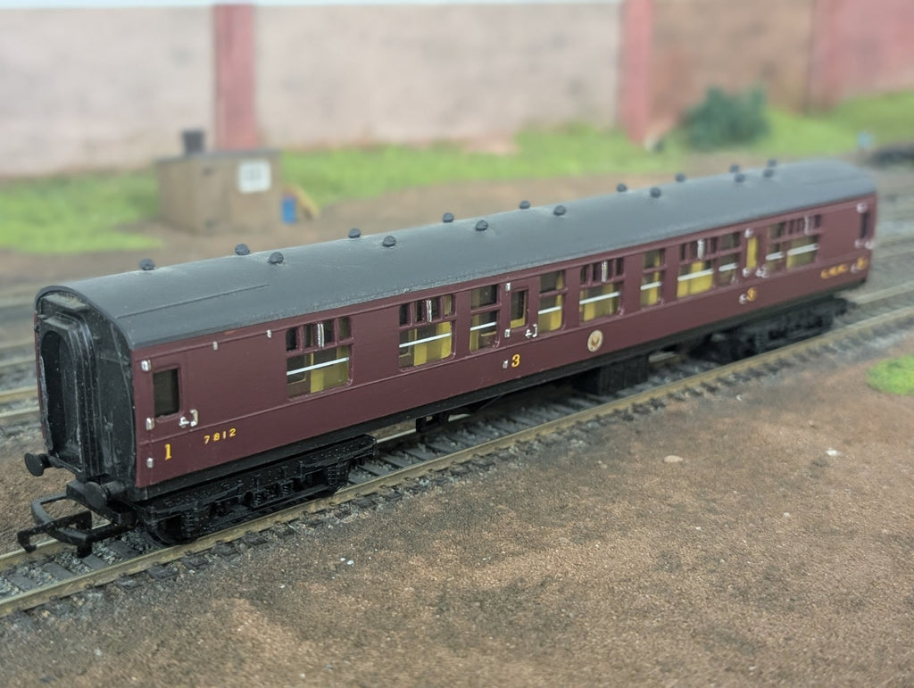 Triang LMS Coach 1st/ 3rd Class Repainted Renumbered 7812