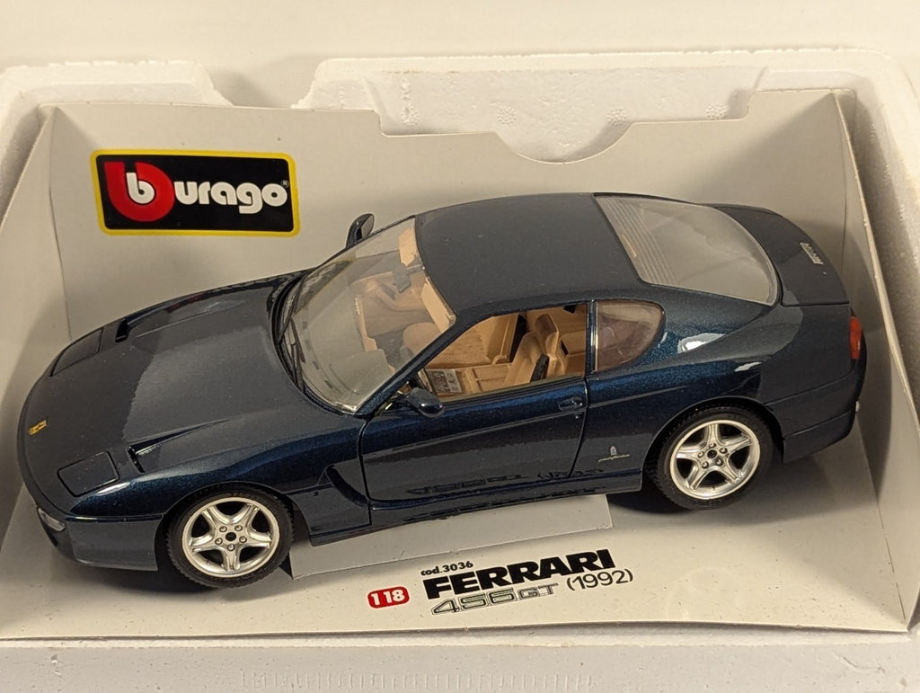 Bburago 1:18 Ferrari 456GT (1992) Die-cast Model Car Dark Blue Metallic