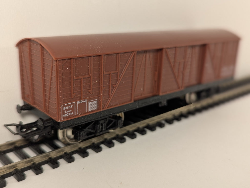 Jouef HO Gauge Couvert à Bogies T.P. Goods Wagon 420714 SNCF Brown 6530