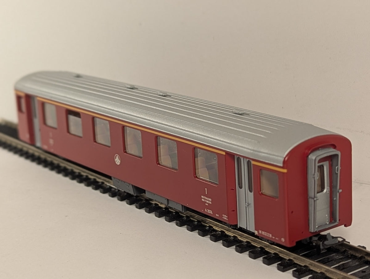 Bemo H0m BVZ EW I First Class Passenger Coach A 2074 BVZ red 3276 504