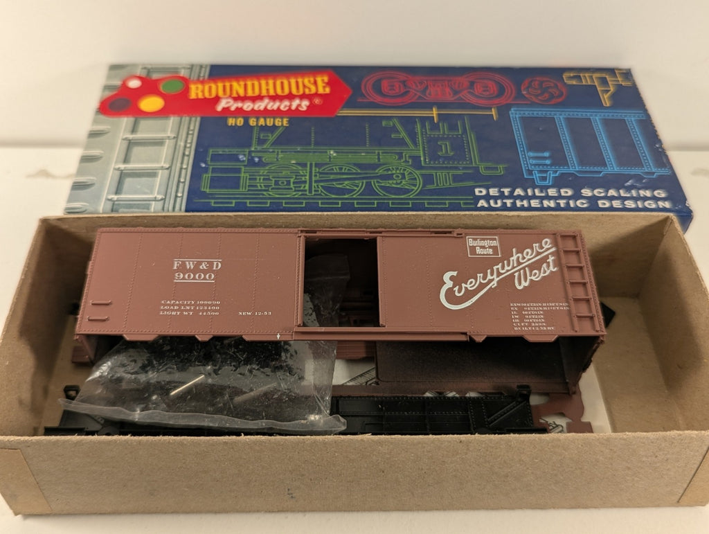 Roundhouse HO FW&D 9000 Box Car Kit Everywhere West