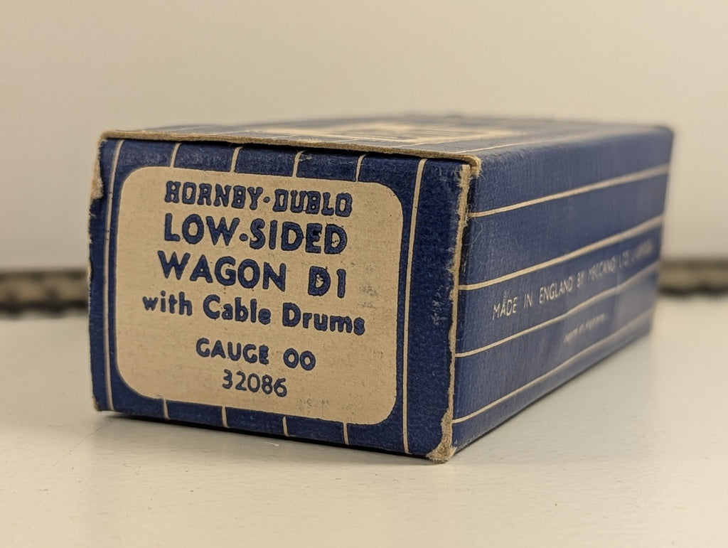 Hornby Dublo 32086 OO Gauge Grey D1 Low-Sided Wagon with Cable Drums - Boxed