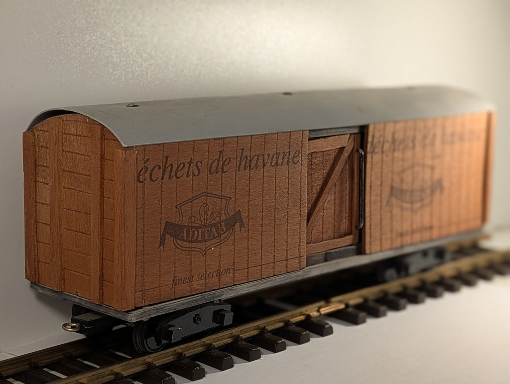 G Gauge Tobacco Box Van 'déchets de havane' Goods Wagon Natural Wood