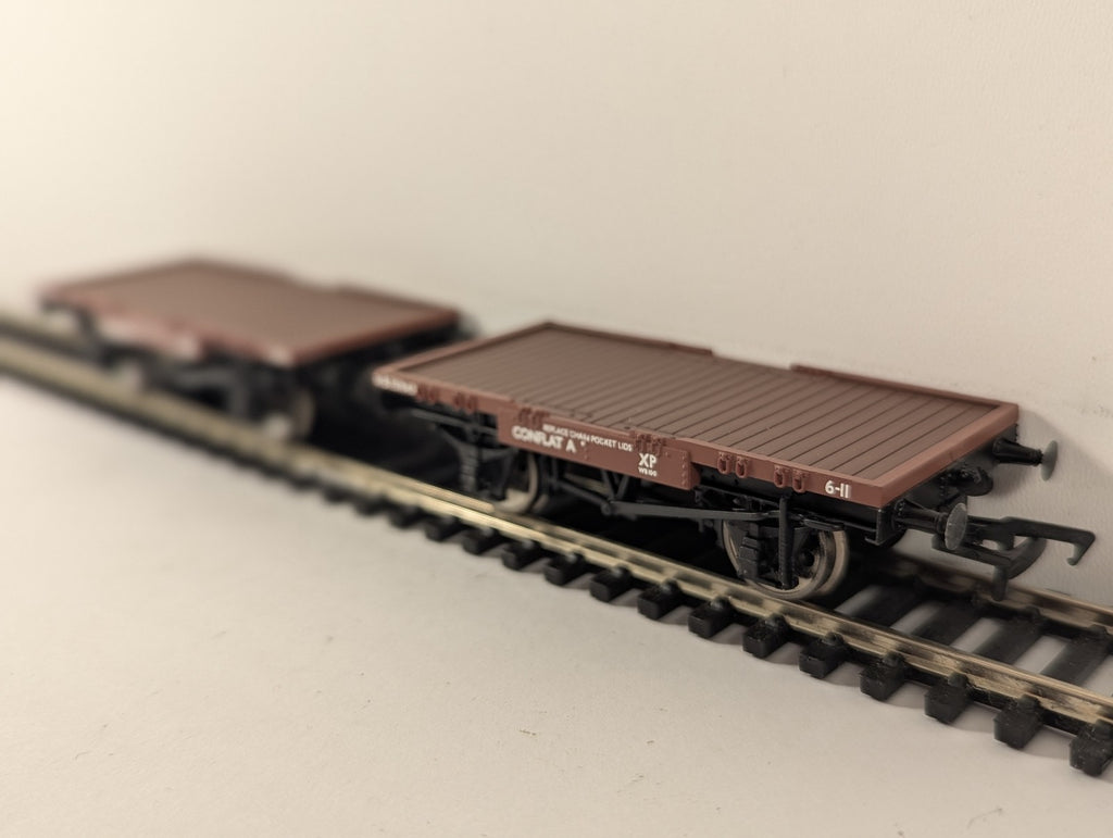 Bachmann OO Gauge BR Bauxite Conflat A Wagons (Pair) Freight Wagon