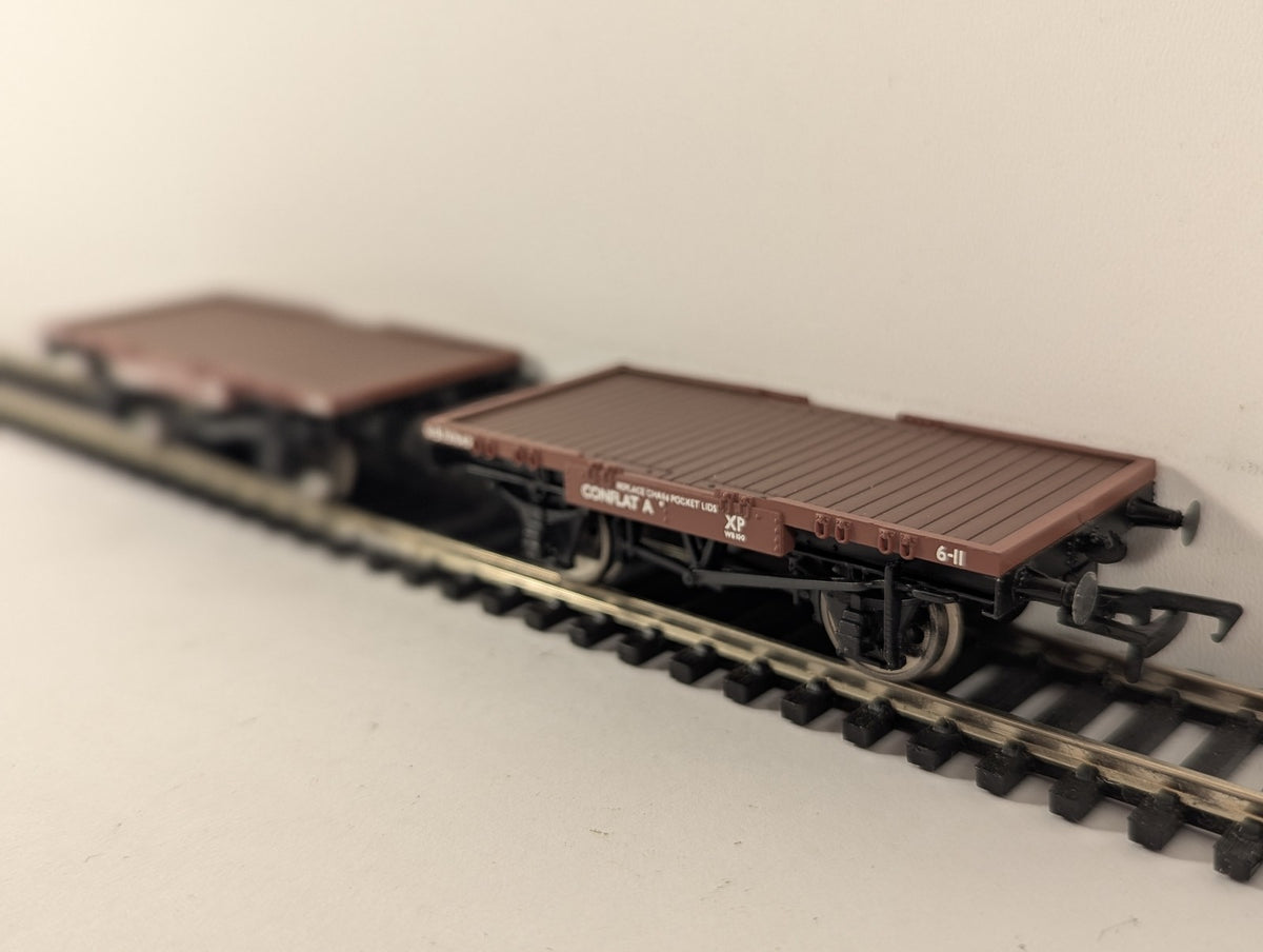 Bachmann OO Gauge BR Bauxite Conflat A Wagons (Pair) Freight Wagon