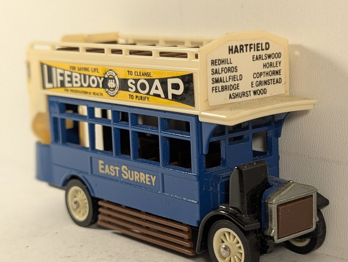 Matchbox 1922 AEC Omnibus Die-cast Model Vehicle East Surrey - Lifebuoy Soap