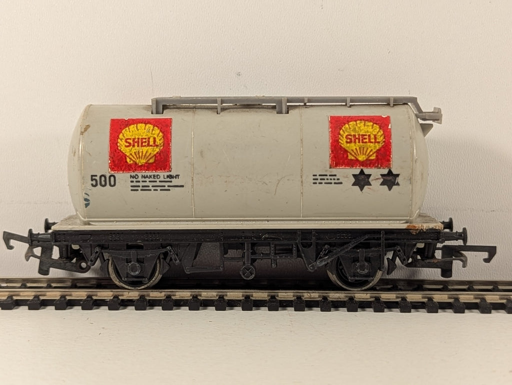 Hornby OO Gauge Shell Tank Wagon 500 Shell Grey
