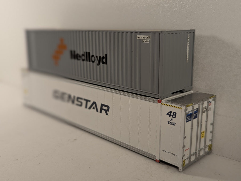 McKean Models HO Scale 40ft Nedlloyd & 48ft Genstar Shipping Containers